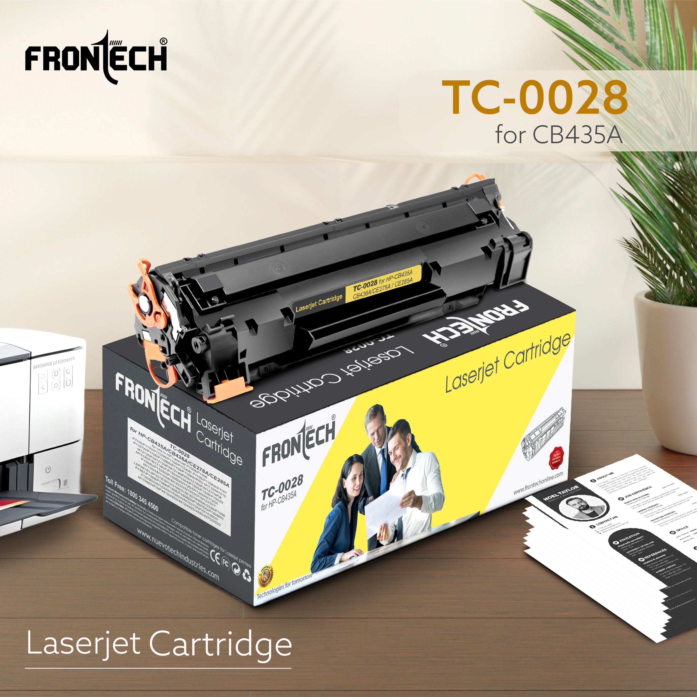 Frontech CB435A/CB436A/CE278A/CE285A Toner Cartridge | Compatible with HP P1106-P1606 Series (TC-0028) Frontech CB435A/CB436A/CE278A/CE285A Toner Cartridge | Compatible with HP P1106-P1606 Series (TC-0028)